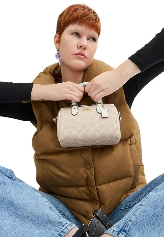 COACH Mini Rowan Crossbody Bag In Blocked Signature HB2 - Runner