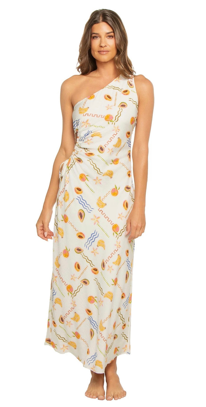MINK PINK CARMEN ONE SHOULDER MIDI DRESS