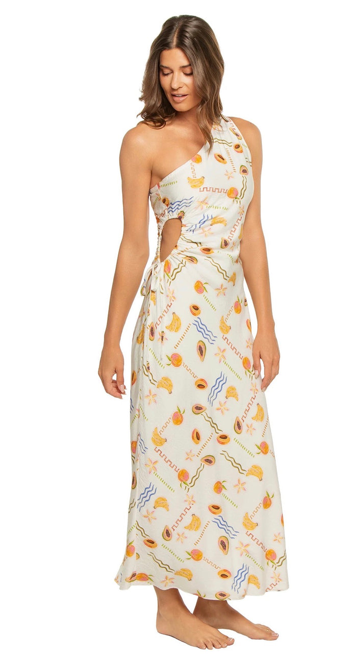 MINK PINK CARMEN ONE SHOULDER MIDI DRESS