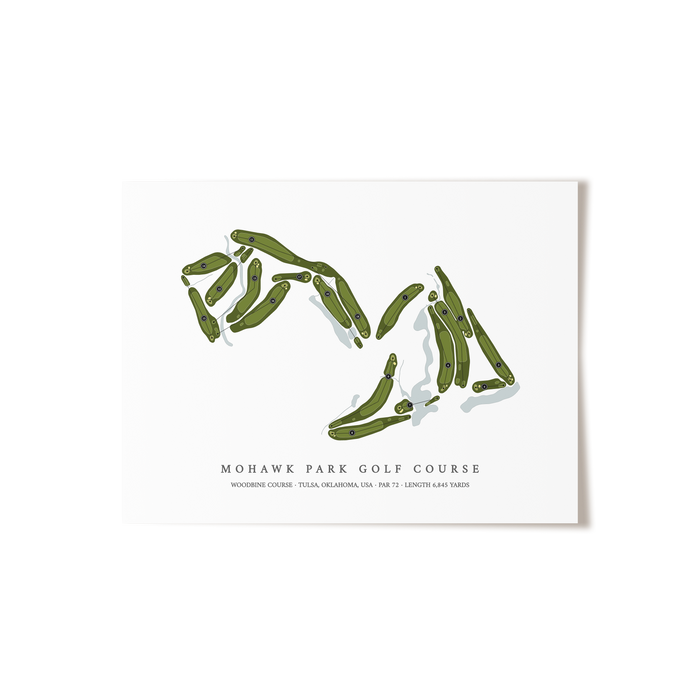 Mohawk Park Golf Course - Woodbine Course | Golf Course Map | Unframed