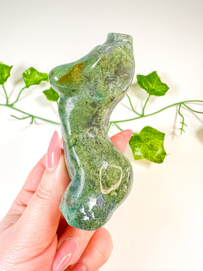 Moss Agate Goddess Body (58B)