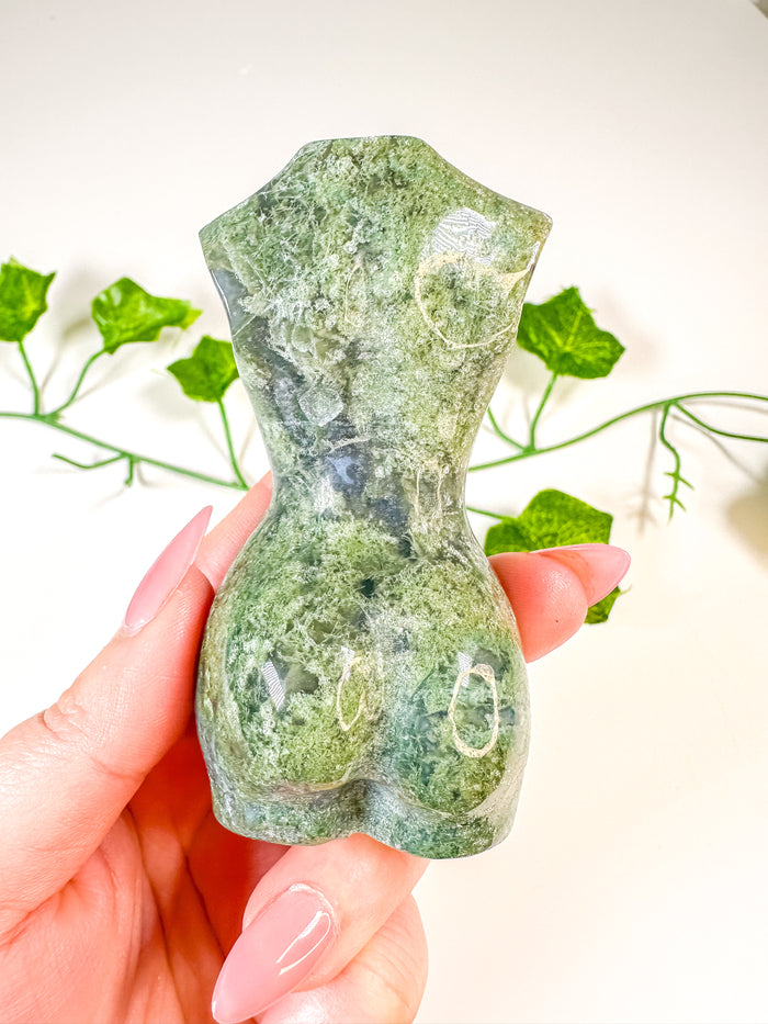 Moss Agate Goddess Body (58B)