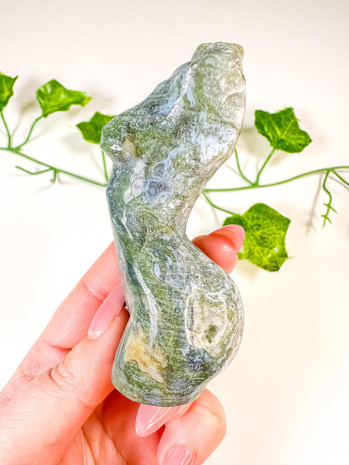 Moss Agate Goddess Body (58E)