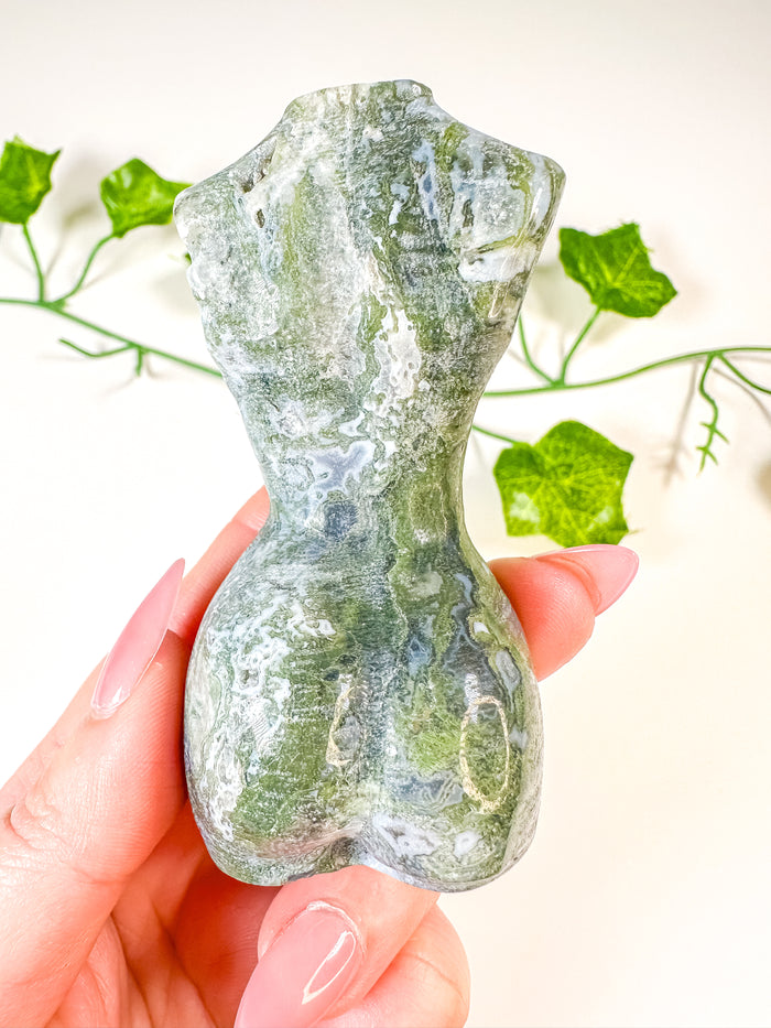 Moss Agate Goddess Body (58E)