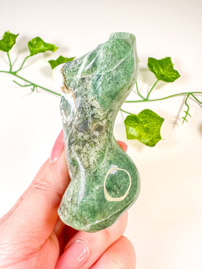 Moss Agate Goddess Body (58i)