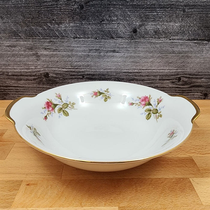 Moss Rose Serving Bowl Pink Flowers Gold Trim Round 8.5" (21cm) Sango Japan