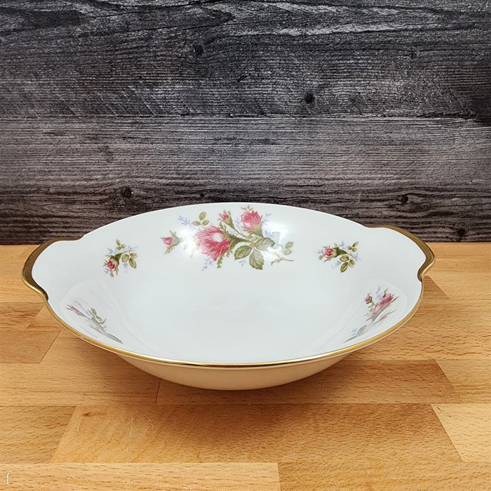 Moss Rose Serving Bowl Pink Flowers Gold Trim Round 8.5" (21cm) Sango Japan
