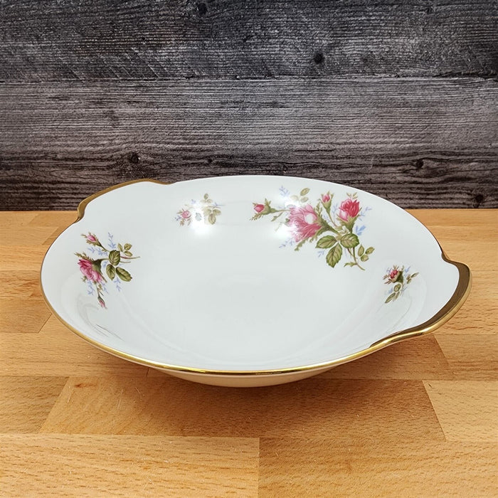 Moss Rose Serving Bowl Pink Flowers Gold Trim Round 8.5" (21cm) Sango Japan