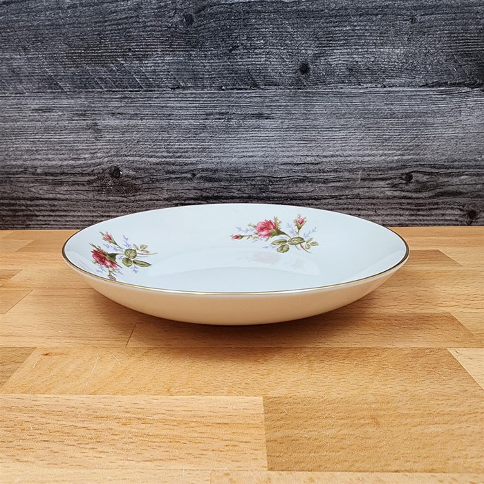Moss Rose Soup Bowls Set of 4 Pink Flowers Gold Trim 7.5" (19cm) by Sango Japan