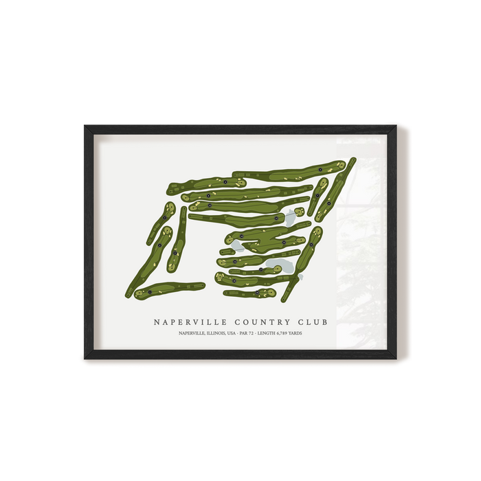Naperville Country Club | Golf Course Map | Black Frame