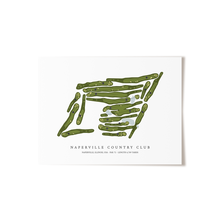 Naperville Country Club | Golf Course Map | Unframed