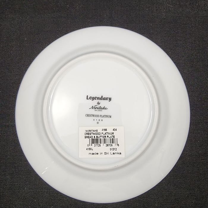 Noritake Legendary Crestwood Platinum Set of 4 Bread & Butter 6.25" Plates 4166