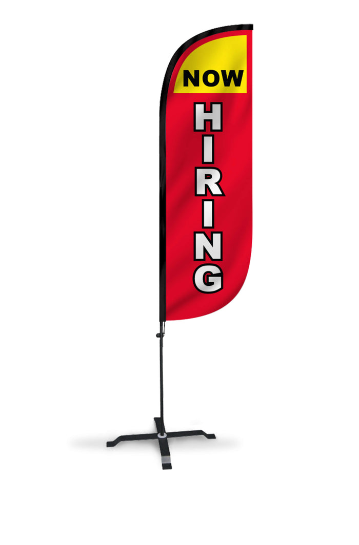 Now Hiring Feather Flag