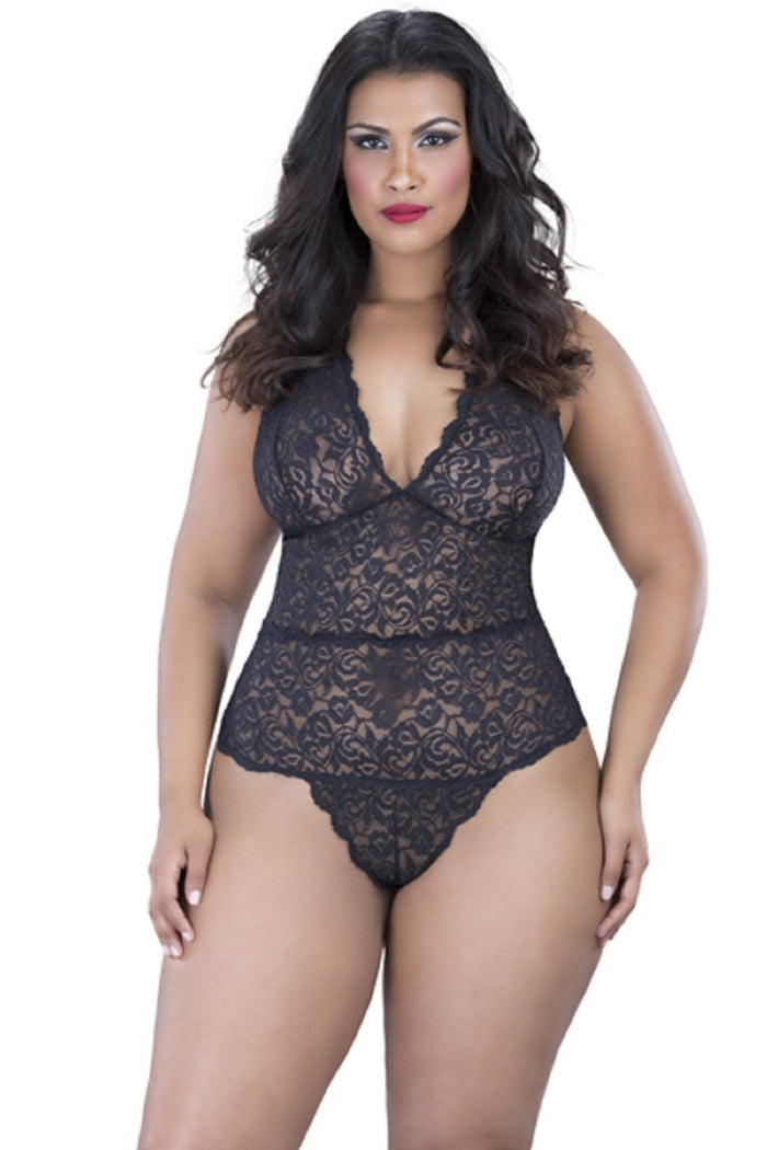 Oh La La Cheri Full Lace Halter Teddy - 8014