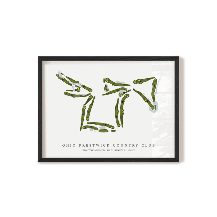 Ohio Prestwick Country Club | Golf Course Map | Black Frame