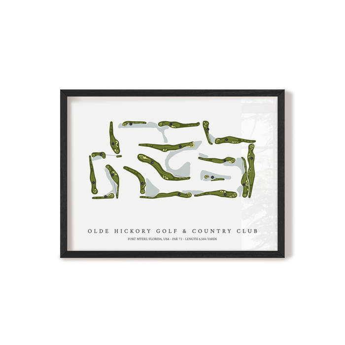 Olde Hickory Golf & Country Club | Golf Course Map | Black Frame