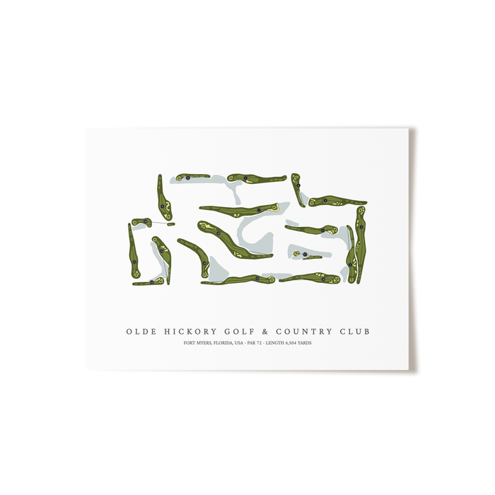 Olde Hickory Golf & Country Club | Golf Course Map | Unframed