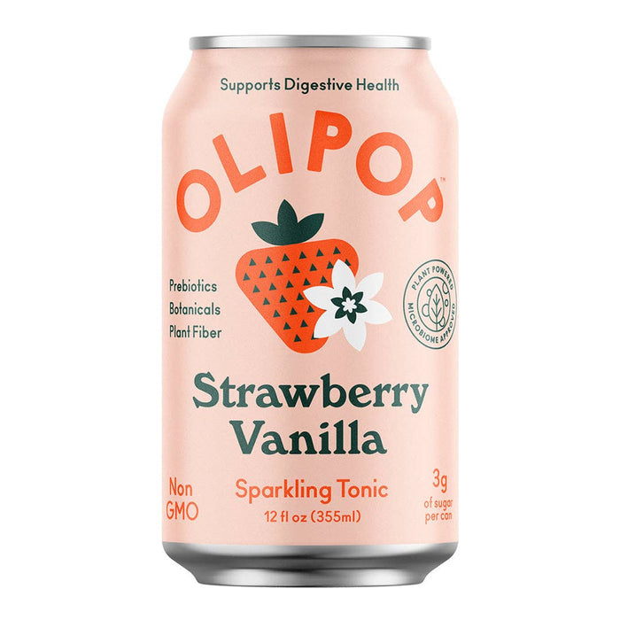 Olipop Strawberry Vanilla Sparkling Tonic 355 ml