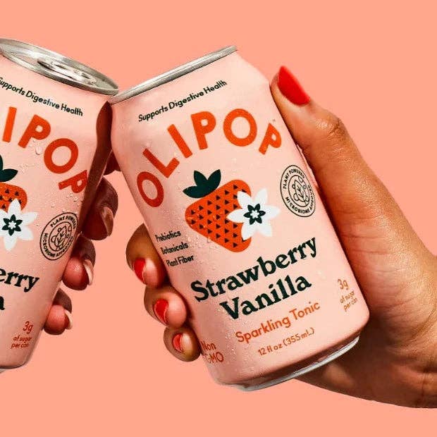 Olipop Strawberry Vanilla Sparkling Tonic 355 ml