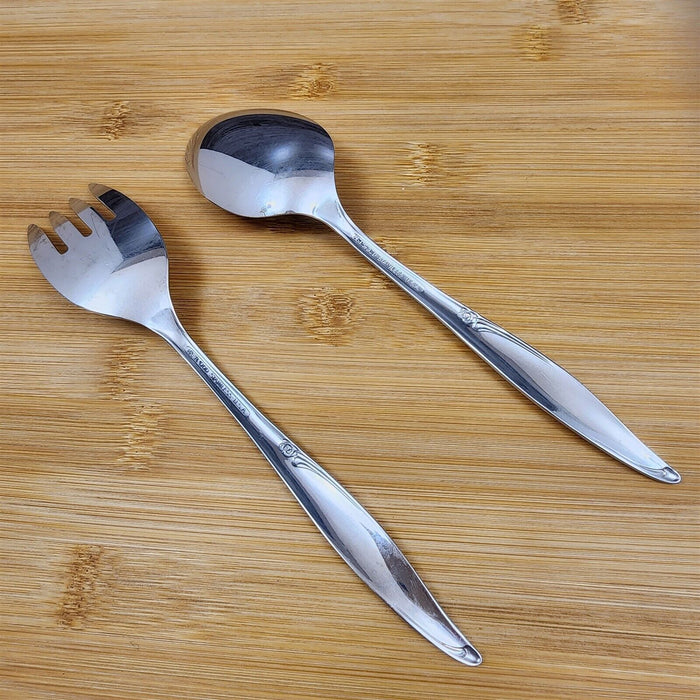 Oneida Kenwood Forever Rose Solid Serving Fork and Spoon Set Community Stainless