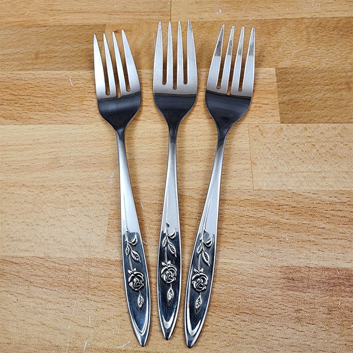 Oneida MY ROSE Salad Fork Set of 3 Community Stainless Flatware 6 1/4" (16cm)
