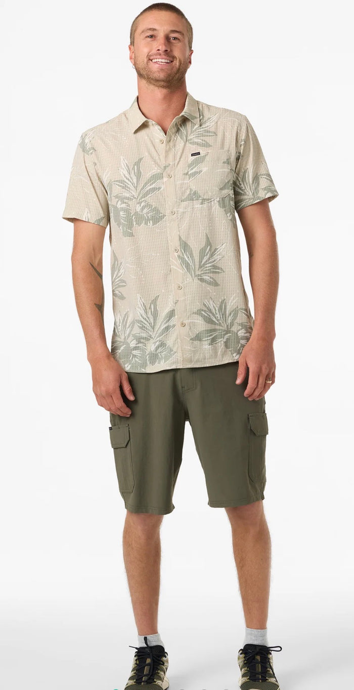 ONEILL TRAVELLER  PERFORATED PRINTED STANDARD SS WOVEN SHIRT
