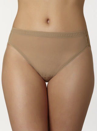 OnGossamer Mesh Hi Cut Brief Panties - 3012