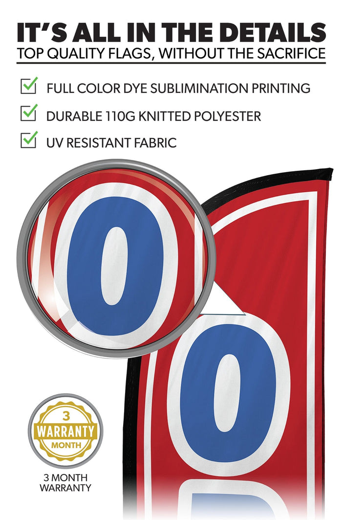 Open Feather Flag - Variety 3 Pack w/ Ground Spike Pole Set
