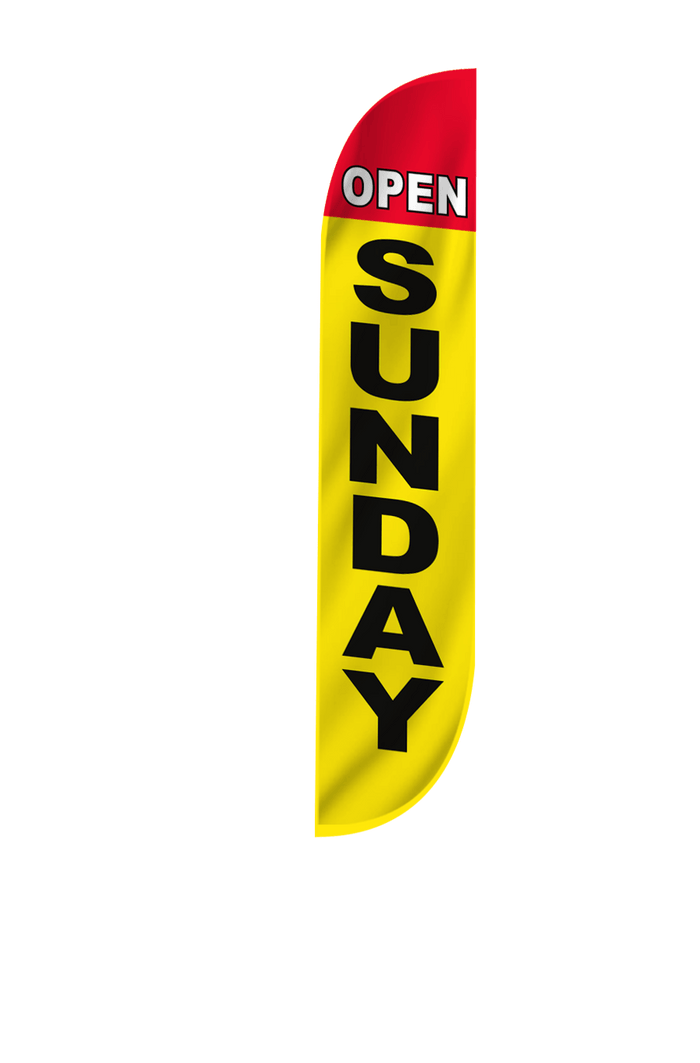 Open Sunday Feather Flag
