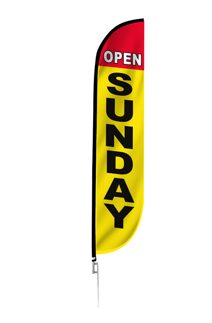 Open Sunday Feather Flag