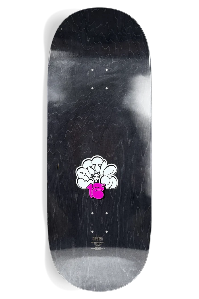 Opera Fatties Torn Spike 12.0 skateboard deck angled view