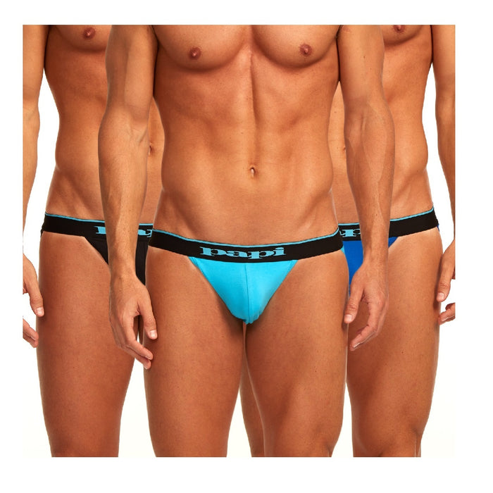 Papi Men's 3-Pack Cotton Stretch Jock Strap - 980911
