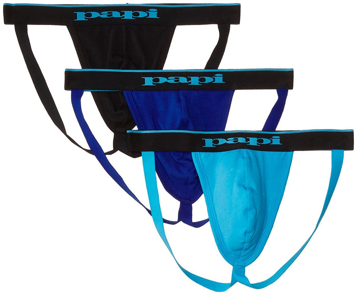 Papi Men's 3-Pack Cotton Stretch Jock Strap - 980911