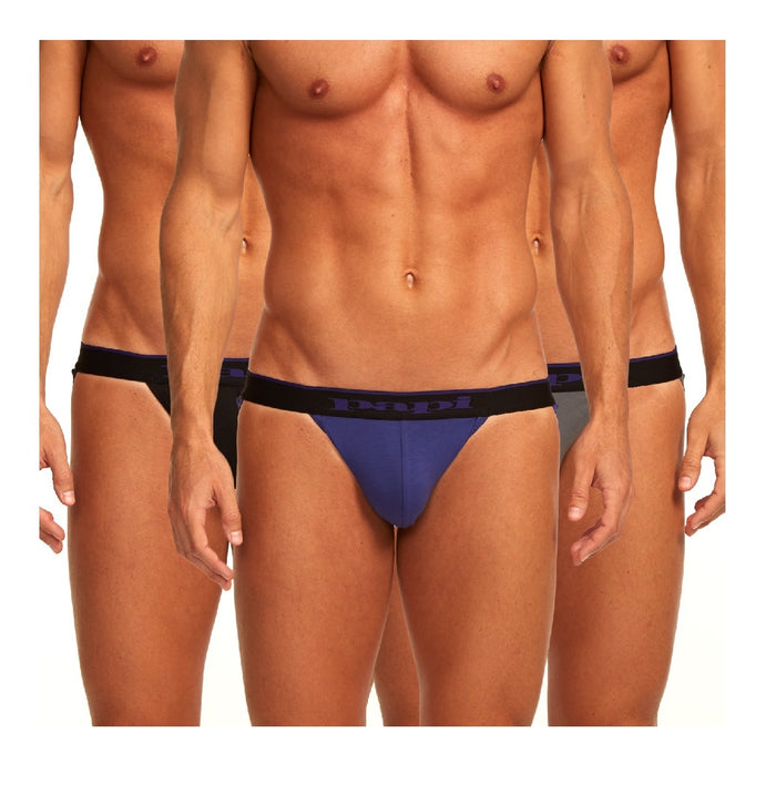 Papi Men's 3-Pack Cotton Stretch Jock Strap - 980911
