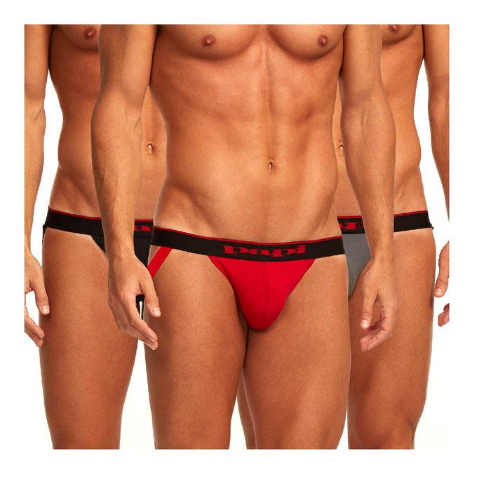 Papi Men's 3-Pack Cotton Stretch Jock Strap - 980911