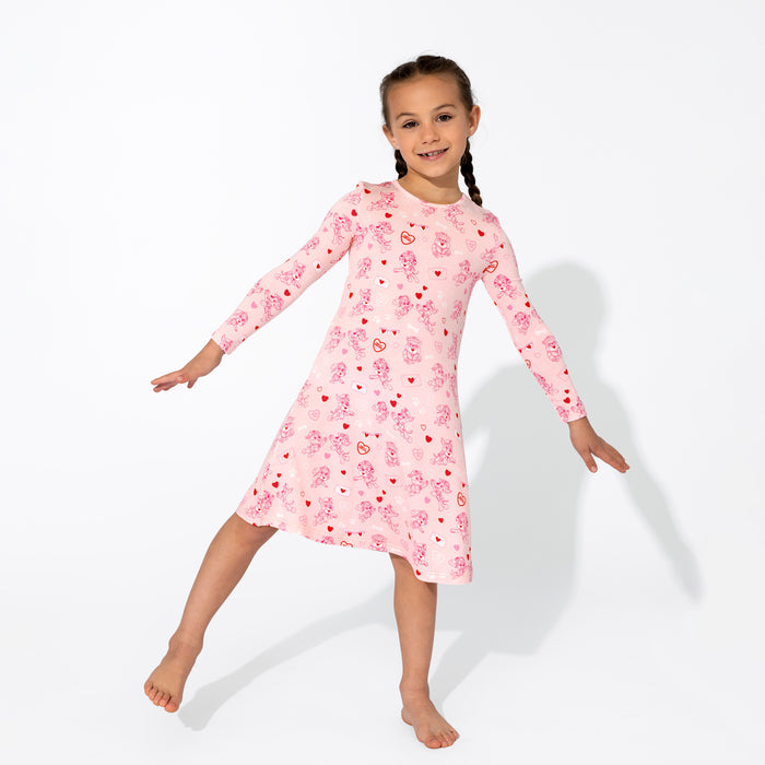 PAW Patrol: Love Paws Pink Bamboo Girls' Long Sleeve Dress