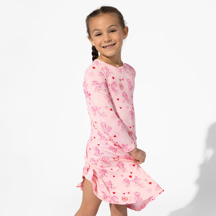 PAW Patrol: Love Paws Pink Bamboo Girls' Long Sleeve Dress