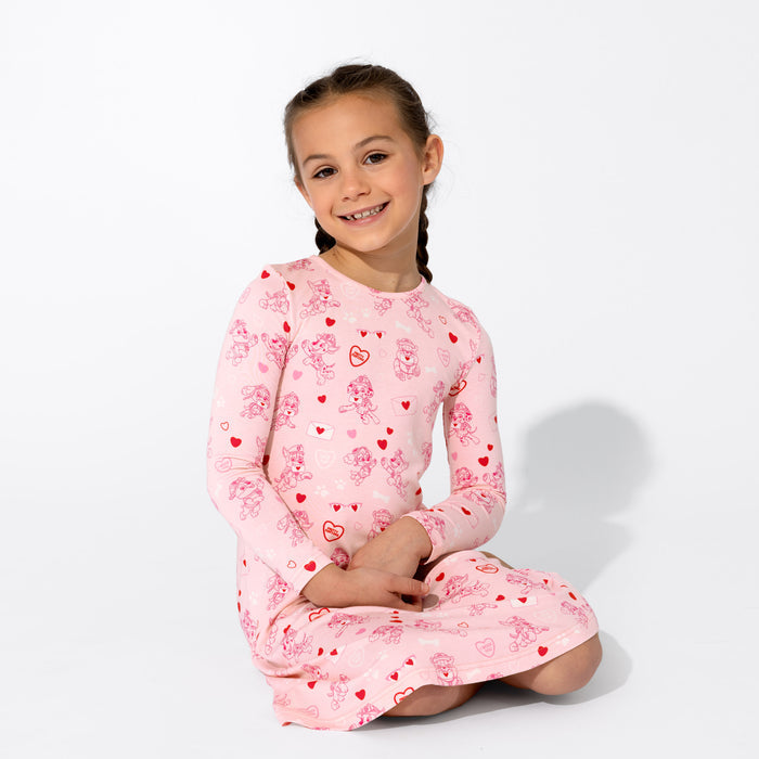 PAW Patrol: Love Paws Pink Bamboo Girls' Long Sleeve Dress