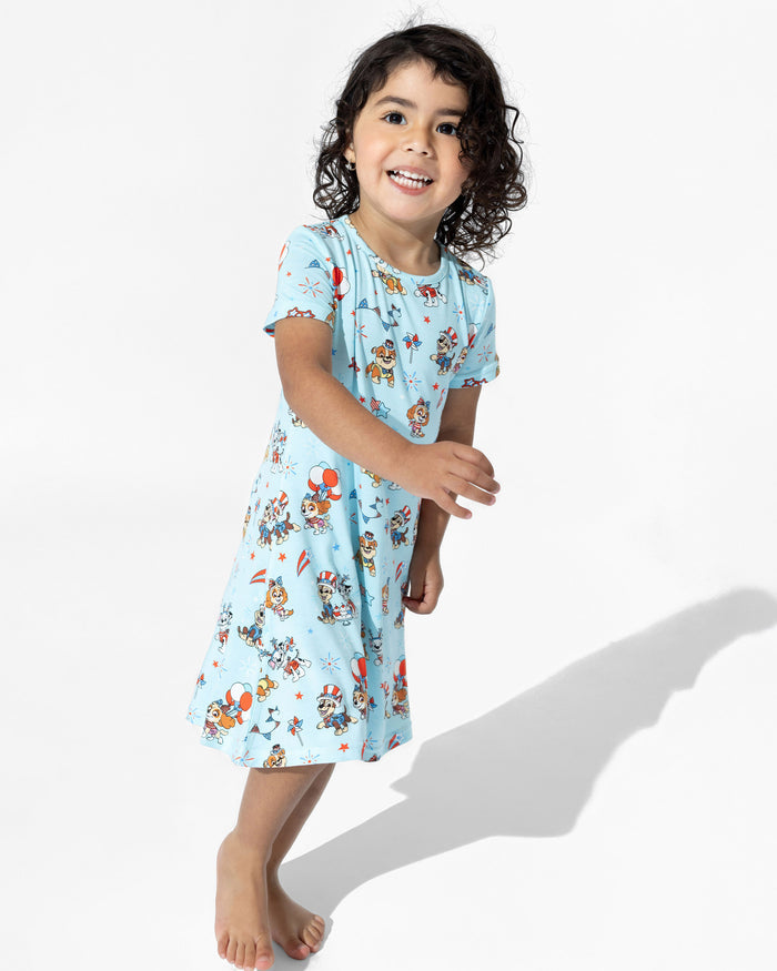 PAW Patrol: Patriotic Pups Bamboo Girls' Short Sleeve Dress