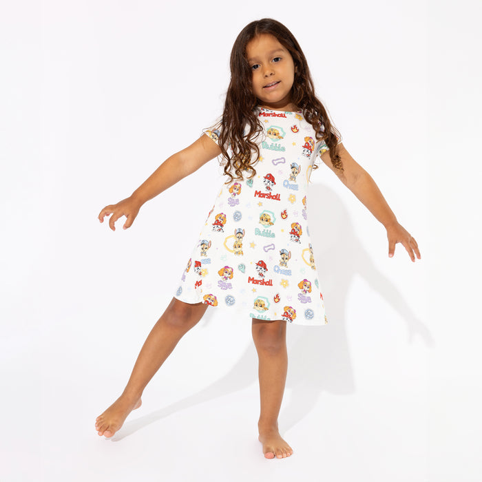 PAW Patrol: Playful Pups Bamboo Girls' Short Sleeve Dress