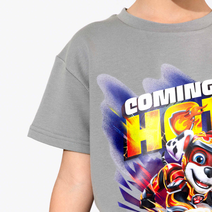 PAW Patrol: The Mighty Movie Marshall Stormy Grey Bamboo Terry Kids Oversized T-Shirt