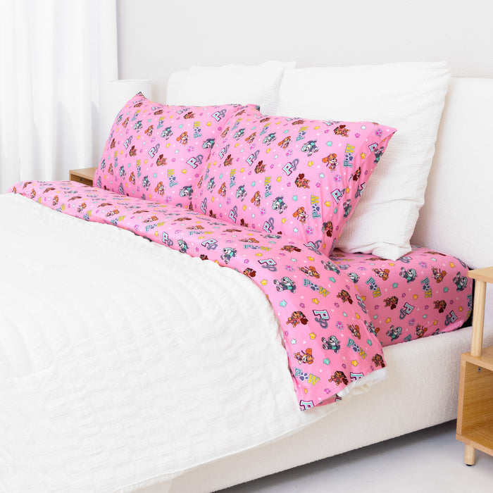 PAW Patrol: Varsity Pink Bamboo Bed Sheet Set