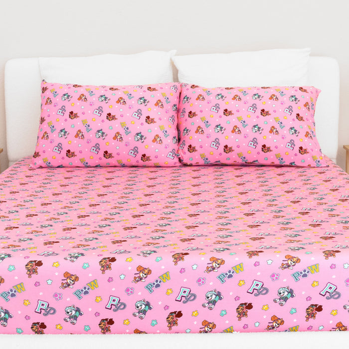 PAW Patrol: Varsity Pink Bamboo Bed Sheet Set