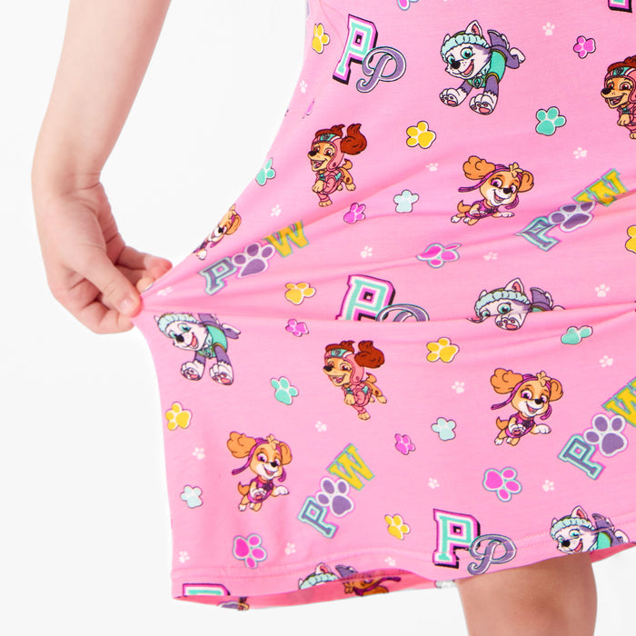 PAW Patrol: Varsity Pink Bamboo Girls' Short Sleeve Dress