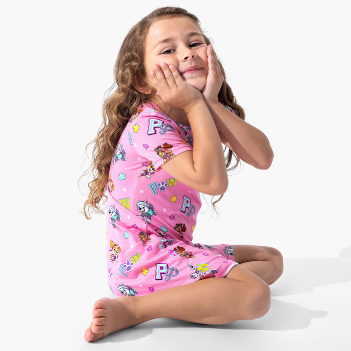 PAW Patrol: Varsity Pink Bamboo Girls' Short Sleeve Dress