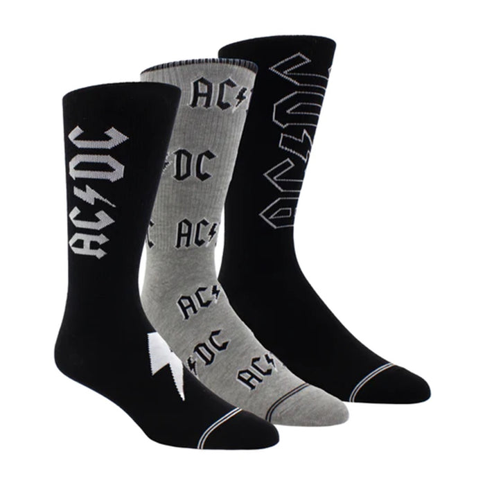 Perri's Socks AC/DC Assorted Crew Socks 3 Pair - ACA370-089