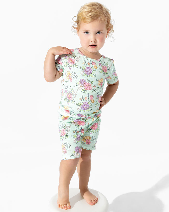 Petals & Posies Bamboo Kids Pajama Short Set