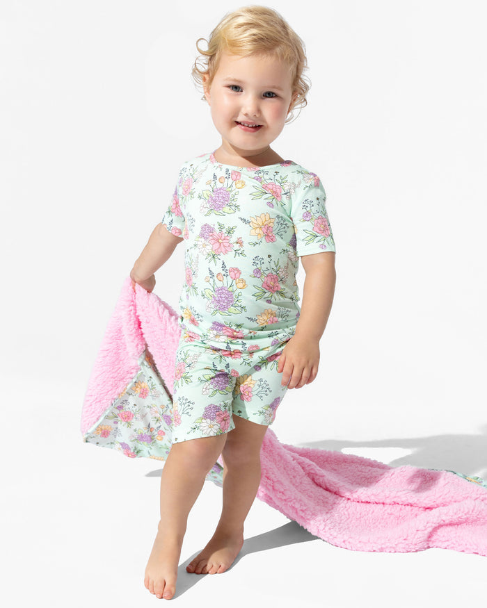 Petals & Posies Bamboo Kids Pajama Short Set