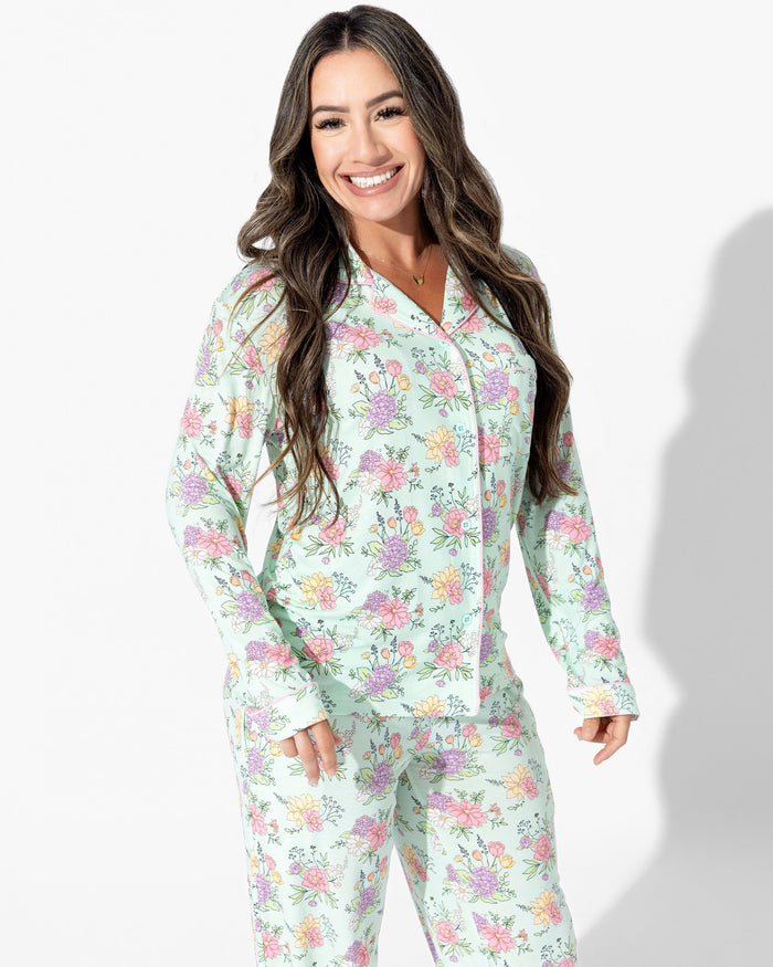 Petals & Posies Bamboo Women's Pajama Set