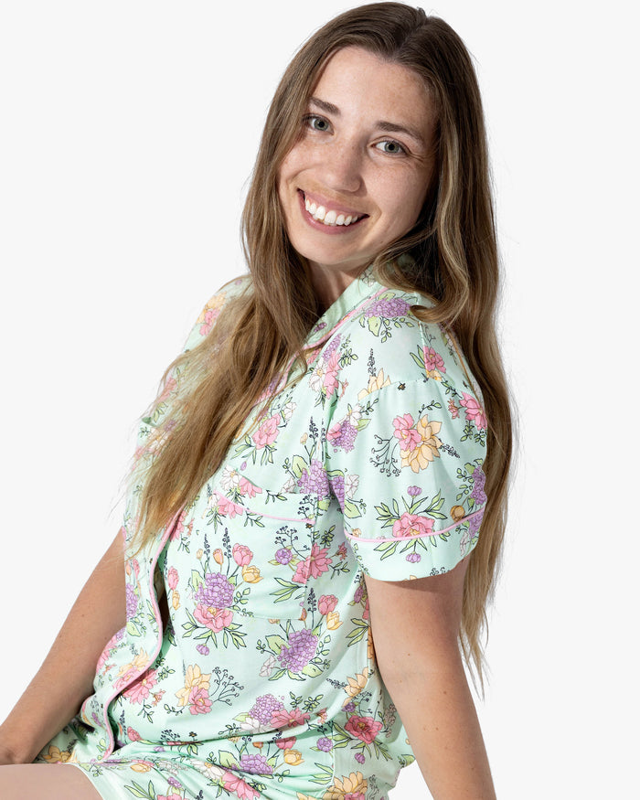 Petals & Posies Bamboo Women's Pajama Short Set
